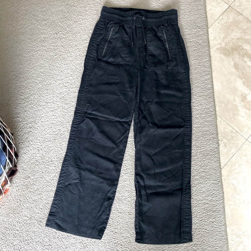 Athleta black linen pants